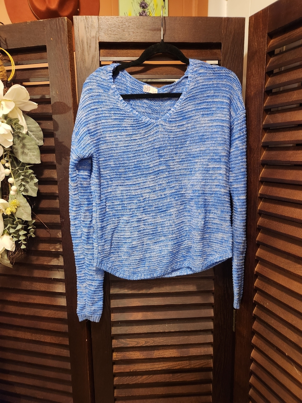 SO Blue Marled V-Neck Sweater